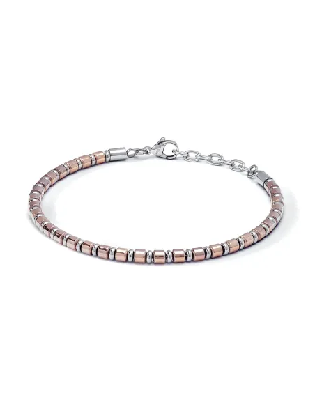 COMETE Bracciale in Acciaio, pvd rosè ed Ematite