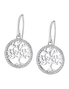 Lotus Silver Orecchini donna albero della vita con zirconi