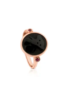 Anello TOUS Camee in argento vermeil rosa.