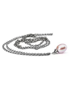 Trollbeads Collana D'Argento con Perla Rosa